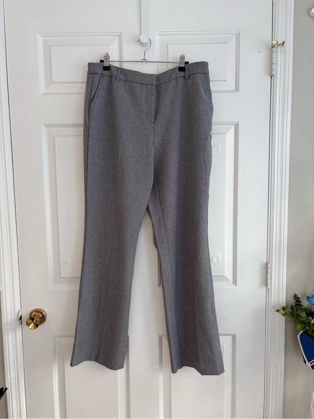 Anne Klein Gray Straight-Leg Dress Trousers
